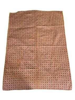 Vtg Hand-Stitched Quilted Nursery Blanket Tulip Pattern Retro Cotton Floral